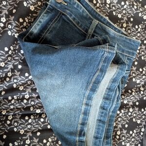 BloomChic Dark Blue Jean Shorts with Light Washed Accents